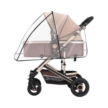 Imagem de Capa De Chuva Universal Impermeável Para Carrinho De Bebê Transparente