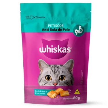 Imagem de Petisco Whiskas Temptations Anti Bola de Pelo para Gatos Adultos 80g
