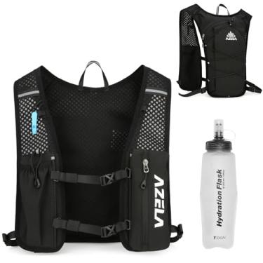 Imagem de Azarxis Garrafa de água de corrida, livre de BPA, à prova de vazamento, colete de hidratação para substituição de cinto de cintura para triatlo, maratona, caminhada, ciclismo, escalada (nº 2, preto