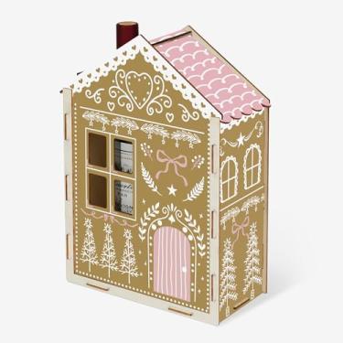 Imagem de Putuo Decor Decoração de mesa de suporte de vinho de Natal, exibição de garrafa de champanhe para casa de pão de gengibre, decoração de mesa destacável de feliz Natal para festas de fim de ano, jantar