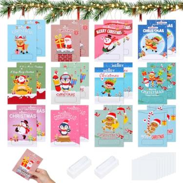 Imagem de Colarr 24 peças de porta-dinheiro de Natal, enfeites de Natal, cartões de presente com capa de plástico para ideias engraçadas de presente de Natal, decoração de Feliz Natal para ambientes internos