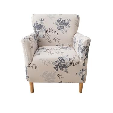 Imagem de CRFATOP 1 capa de cadeira elástica com braços estampados, capa para cadeira, poltrona, flor, macia, banquete, capas laváveis para cadeira para sala de estar, escritório, recepção, leitura, sofá, B24
