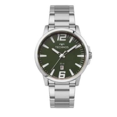 Imagem de Relógio Technos Masculino Racer Basico 2115ucn/1v Esportivo Prateado Prateado Preto-Masculino