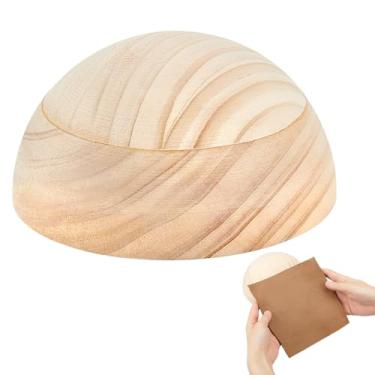 Imagem de BENECREAT Ferramenta superior de cerâmica de madeira 14 x 7 cm, ferramenta de prensa de placa de cerâmica, conjunto de argila para artesanato, projeto decorativo DIY, placa de tigela de cerâmica