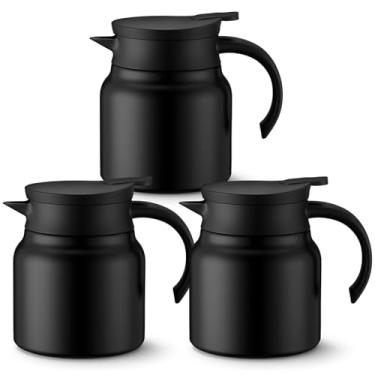 Imagem de Ziliny 3 garrafas térmicas de café para manter quente/frio de aço inoxidável, recipiente pequeno para creme de café, parede dupla, isolamento a vácuo, bule de chá, dispensador de bebidas para