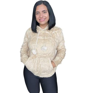 Imagem de Blusa De Frio Feminina Fechada Pelinho Casaco Felpudo Insta-Feminino