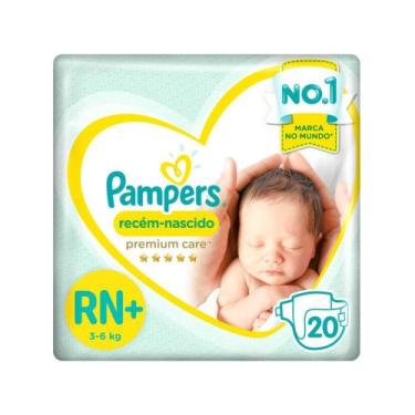 Imagem de Fralda Pampers Premium Care RN+ - Até 6kg 20 Unidades, RN, 20