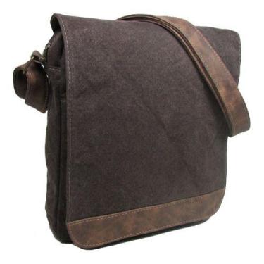 Imagem de Bolsa Carteiro Pasta Transversal Tiracolo Masculino Feminino em Lona  