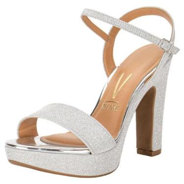 Imagem de Sandália feminina salto alto vizzano - 6292200, Prata 01, 38