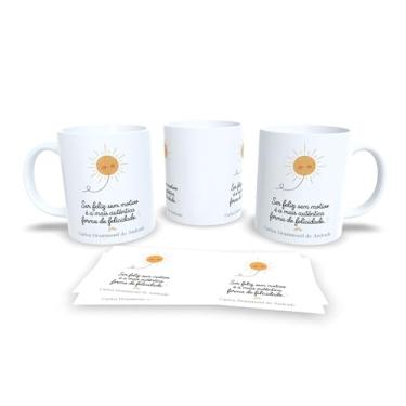 Imagem de Caneca com Frase de Clarice Lispector, Porcelana Branca, Design Pássaro em Voo, Decorativa com Citação Literária 'Liberdade é pouco' (19063)