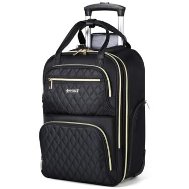Imagem de Ponhog Mochila com rodinhas para mulheres, mochila de viagem para laptop de 15,6 polegadas, mochila com rodinhas de 30 L, para adultos, negócios, faculdade, trabalho noturno, item pessoal elegante