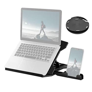 Imagem de Suporte de riser para laptop portátil Suporte de mesa dobrável para laptop com ajuste de altura de 8 níveis Suporte ergonômico para notebook de computador para laptop tablet de 10 a 15,6 polegadas
