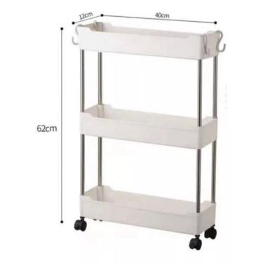 Imagem de Prateleira Carrinho Organizador Multiuso 3 Andares Branco