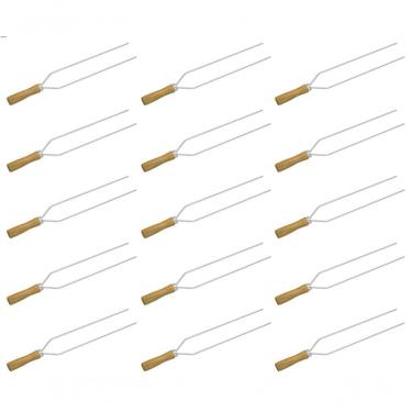 Imagem de Kit 15 Mini Espeto Duplo Churrasco 39 Cm Espetinho Matrinox