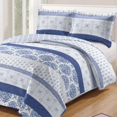 Imagem de Kit Cobre Leito Colcha Daily Casal 3 Peças Dupla Face Estampado - Modelo 45 - 100% Poliéster