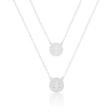 Imagem de Colar Escapulário São Bento Prata 925 70cm