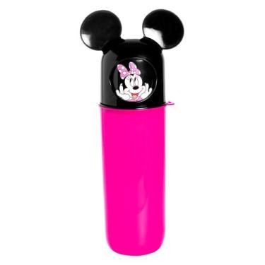 Imagem de Pote Multiuso Minnie Rosa Estojo Guarda Objetos Pasta Escova e Itens H