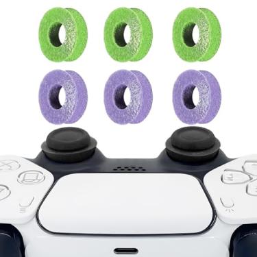 Imagem de 6 Pack Precision Rings Aim Assist for PS5, for PS4, Compatible with Xbox Controllers Accessories– Control with Soft Silicone Rings – Compatible with Fortnite & FPS Games，Purple+Green