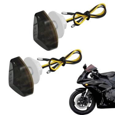 Imagem de KUQUTIDY 2 peças de seta LED de motocicleta para Honda, pisca-pisca âmbar de montagem embutida, luzes indicadoras dianteiras universais de motocicleta de 12 V compatíveis com Honda CBR1000RR CBR600RR