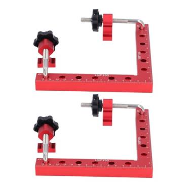 Imagem de Asixxsix Esquadros de Fixação, Conjunto de 2 Esquadros de Posicionamento de 90 Graus em Liga de Alumínio de 160mm com Escala Métrica e Imperial, para Molduras e Caixas de Quadros