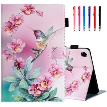 Imagem de MonsDirect Capa para Samsung Galaxy Tab A9+ 11 polegadas 2023 (SM-X210/X216/X218), TPU + PU antiarranhões com suporte, ativar/hibernar automático e suporte de caneta para tablet Galaxy Tab A9 Plus