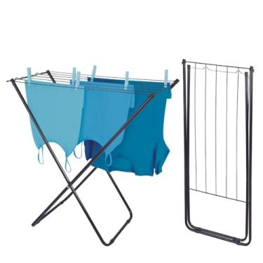 Imagem de Varal Slim Sem Abas Preto Dobravel e Compacto Para Apartamento Envio24h