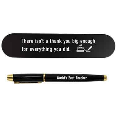 Imagem de TANWIH Presentes de agradecimento ao professor - Conjunto de caneta de gel gravada para professores - Presentes de aniversário, Natal, aposentadoria para professores, homens e mulheres