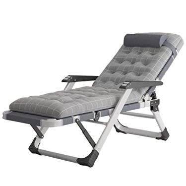 Imagem de Cadeira reclinável, cadeira de gravidade, cadeiras reclináveis de jardim, cadeiras de deck ao ar livre, cadeira reclinável dobrável e banquinho, máximo de 160 kg
