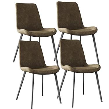 Imagem de Cadeira de jantar, cozinha, sala de jantar, móveis, cadeiras de cozinha, sala de jantar, conjunto com 4, cadeira de sala de estar, à prova d'água, couro PU, cadeira lateral preta, moldura de aço