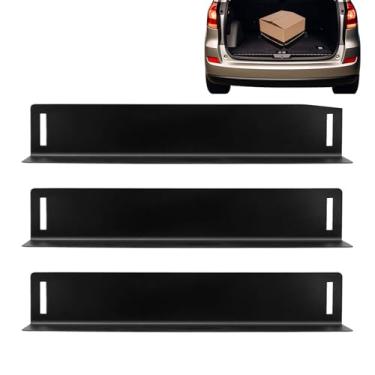 Imagem de Porta-malas organizador de carro – Divisor de porta-malas, tapete de lã divisor de carga 3 peças para veículos sedãs assentos traseiros organização de mercearia