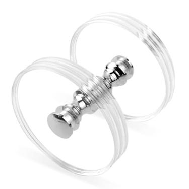 Imagem de STXYANGV Puxadores de porta de acrílico redondos, maçanetas de porta de vidro de dupla face, painel de puxador transparente para chuveiro, conjunto de ferragens de porta transparente (tamanho: 17 cm