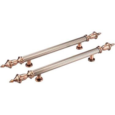 Imagem de STXYANGV Maçaneta de porta de entrada de bronze, puxador moderno de barra de puxar puxador de vidro de chuveiro puxador de porta deslizante resistente dupla face em forma de H maçaneta de porta