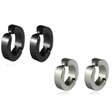 Imagem de Brinco Masculino de Pressão de Argola 9mm Lisa - PAR-Unissex