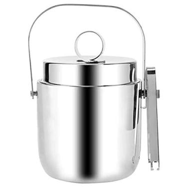 Imagem de GNHGDFFDF Utensílios de parede dupla, prata, aço inoxidável, balde de gelo, balde de vinho para cozinha e casa