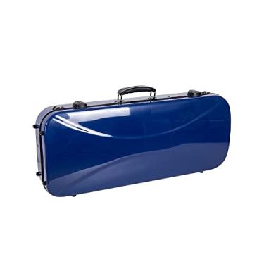 Imagem de Crossrock Capa de violino de fibra de vidro para tamanho 4/4 completo – concha contornada azul marinho, interior de suspensão de veludo, alças de mochila – estilo estudante e artista (CRF1020VNVBL)