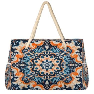 Imagem de hongjinglin Bolsa de praia grande, leve, dobrável, para gatos, fofa, amarela, para piscina, bolsa de ombro, Cor 4, Large