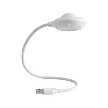 Imagem de Lâmpada de leitura USB, mini luz noturna de LED flexível para teclado de computador, laptop, notebook, linda lâmpada de presente infantil em formato de Ufo + luz branca/quente ajustável e configuração
