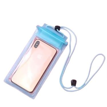 Imagem de Bolsa Prova d'Água Celular 6,7", Transparente Universal Impermeável, Ideal para Praia e Piscina(Azul)