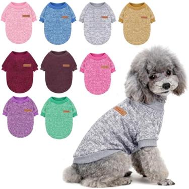 Imagem de (S, Grey) - Idepet Pet Dog Classic Knitwear Sweater,Fleece Coat for Small,Medium,Large Dog,Warm Pet Dog Cat Clothes,Soft Puppy Customes
