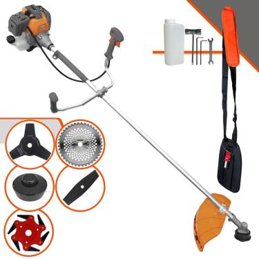 Imagem de Roçadeira À Gasolina Tekna RL520P 52cc 2HP 10.000rpm 5 Em 1 Com Carretel de Nylon + Facas 2 Pontas, 3 Pontas, 6 Pontas e 40 Dentes de Vídea