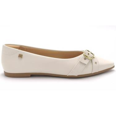 Imagem de Sapatilha Feminina Bico Fino Santinelli 1600-017, Marfim, 35