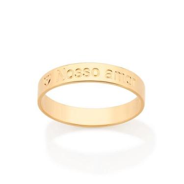 Imagem de Aliança nosso amor folheado a ouro  513215 Rommanel, Dourado, 22