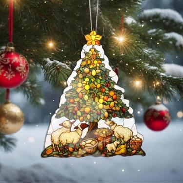 Imagem de Enfeites de Natal, árvore de cristal, enfeites de árvore de Natal feitos à mão, decoração de carro e casa - presentes de Natal, decoração de artesanato em acrílico, ideias de troca de presentes para