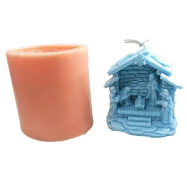Imagem de Conjunto de moldes de vela de silicone para presépio 3D, moldes de artesanato de Natal, presentes de festival para familiares e amigos