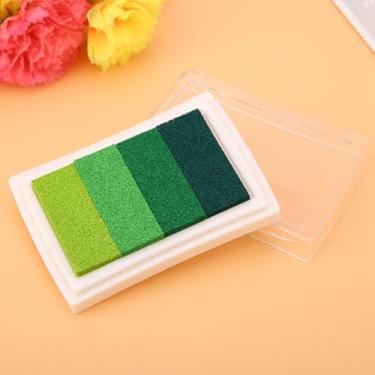 Imagem de Almofada de Tinta Aquarela de Gradiente Fofa para Tampão Borracha Avaliar (Gradiente verde)