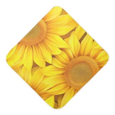 Imagem de Burbuja Toalha de banho para bebês girassóis - Toalha com capuz de musselina macia e absorvente para recém-nascidos, 89 x 89 cm