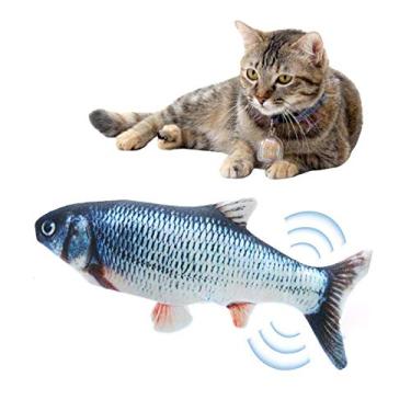 Imagem de Brinquedo de Peixe com Simulação Carregamento USB Elétrico para Gato Catnip Incorporado Brinquedos Interativos e Divertidos Gatinho Perfeito Morder Mastigar Chutar