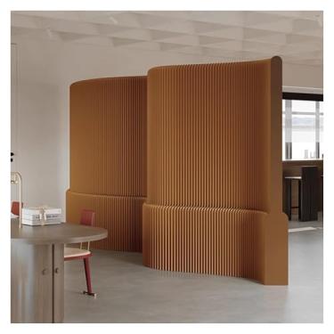 Imagem de Room divider Divisórias de escritório em papel, tela de privacidade móvel independente, painel decorativo de parede para fundo de salão de beleza e casamento(Brown,100-200CMX120CM)