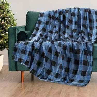 Imagem de Mocassi Cobertor de lã xadrez de veludo luxuoso - manta xadrez de pelúcia quente de inverno para cama, sofá e sofá, cobertor ultra macio e aconchegante para decoração de férias, ideia de presente