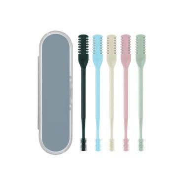 Imagem de Aparador de pelos de nariz de ponta dupla, pacote com 5, aparador manual de aço inoxidável, cuidados pessoais